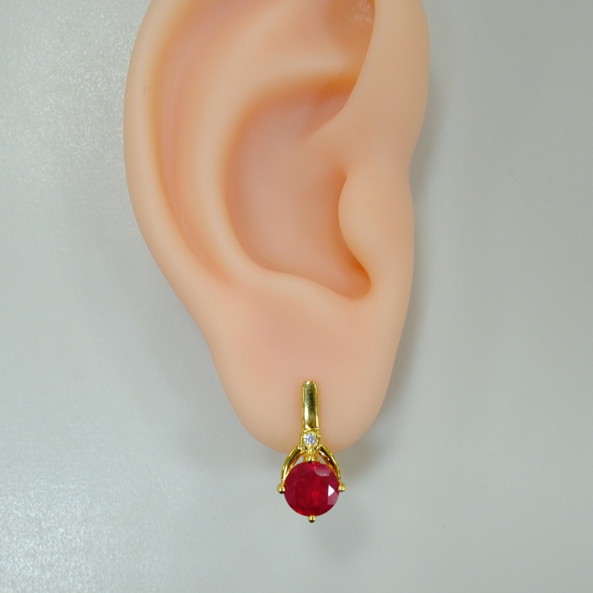 Серебряные серьги с рубинами